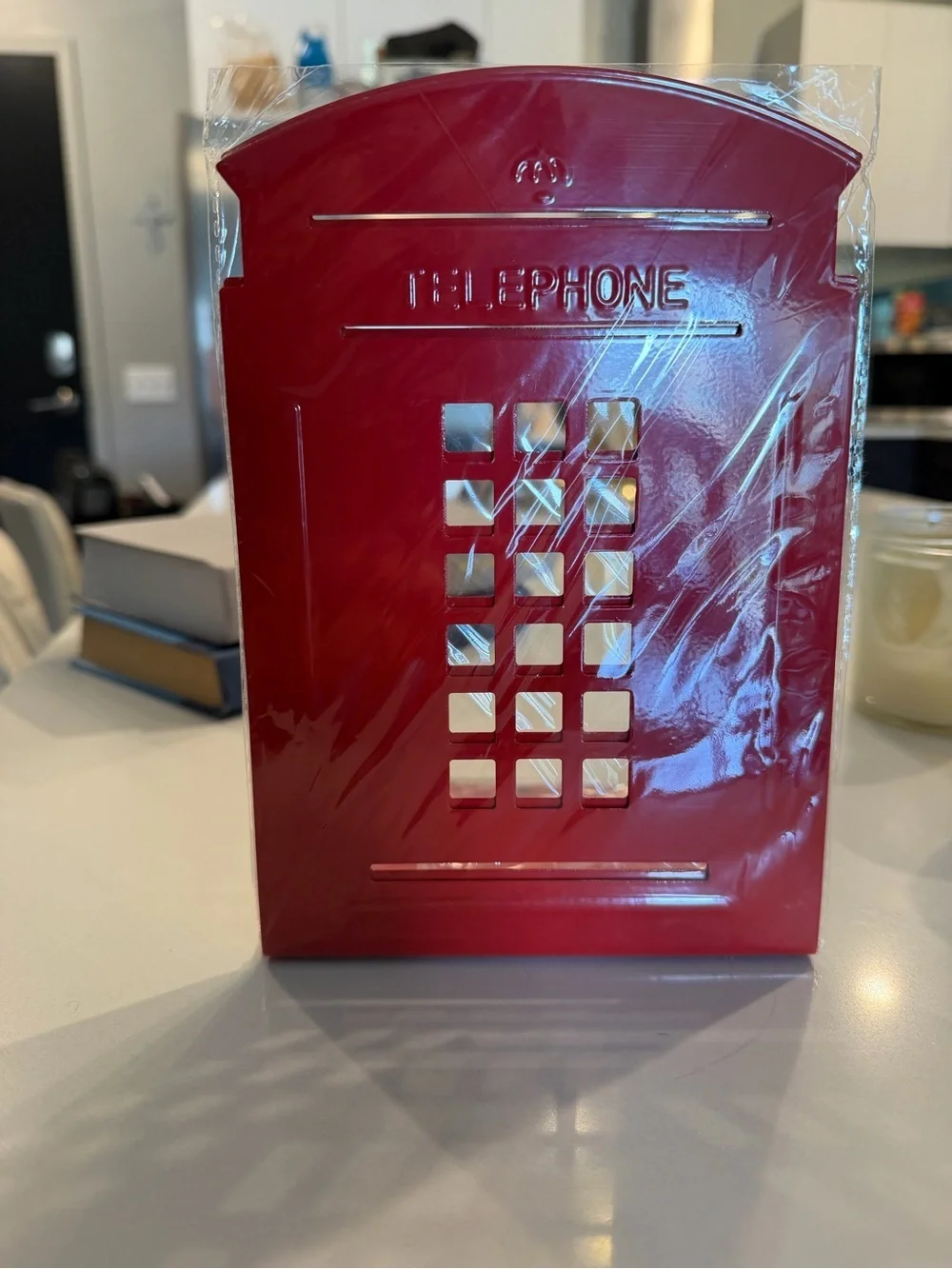 Red Telephone Booth Metal Bookends - Set of 2
